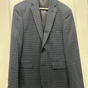 Classic Blue Checkered Men's Blazer
